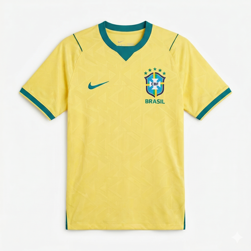 Camisa torcedor verde e amarela, vista frontal